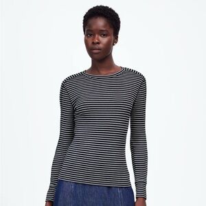Madewell Ribbed Crew Neck Long Sleeve Tee Medium NWT